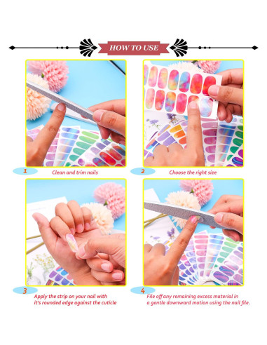 JERCLITY 336 Piezas Stickers de Uñas Autoadhesivos Clásicos