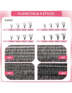 Extensiones de Pestañas Wispy FONXJE 640PCS C Curl 10-16mm 2