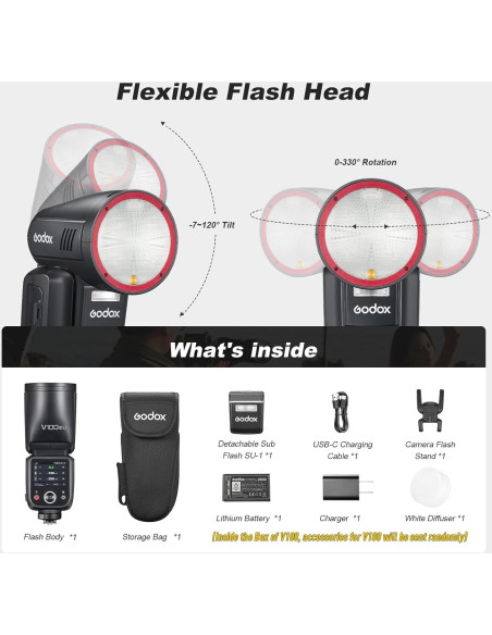 Flash Godox V100C 100W para Canon con Pantalla Táctil Flash Godox V100C 100W para Canon con Pantalla Táctil