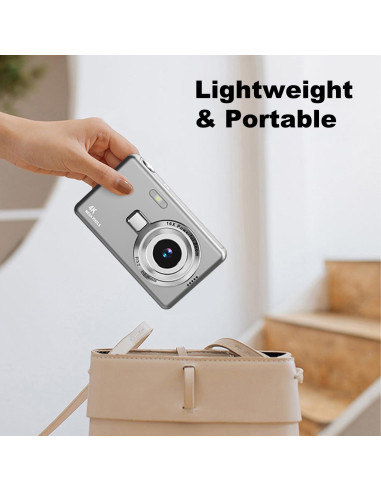 Cámara Digital Acbaeta Q12 Pro 50MP 4K Compacta con Zoom 16x