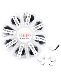 Extensiones de Pestañas GON 1000 Fans 3D Curva CC 9-16mm