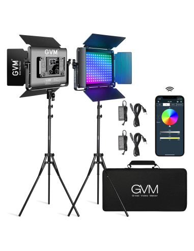 Luz de Video LED RGB GVM 680RS 50W con Control Bluetooth