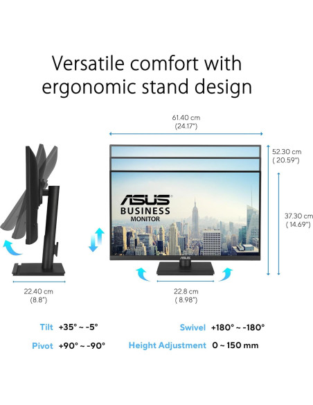 Monitor ASUS VA27UCPS 27" 4K UHD IPS USB-C 65W Ergonómico Monitor ASUS VA27UCPS 27" 4K UHD IPS USB-C 65W Ergonómico