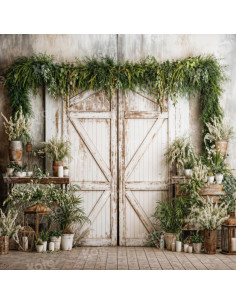 Fondo de Fotografía Kate 2.5x2.5m Microfibra Verde Madera 2