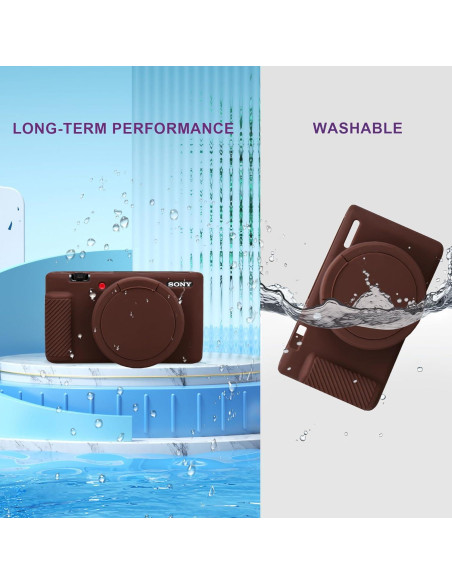 Funda de silicona BOVKE para cámara Sony ZV-1 marrón Funda de silicona BOVKE para cámara Sony ZV-1 marrón