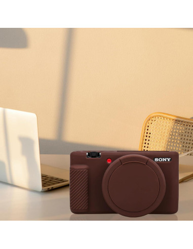 Funda de silicona BOVKE para cámara Sony ZV-1 marrón