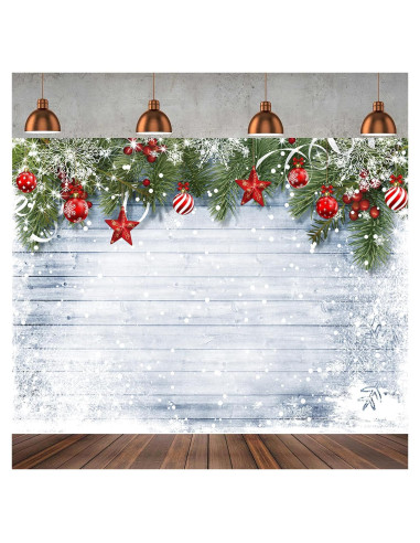 Fondo de Fotografía Navidad 2.4x1.8m Vinilo Hnzwbxg