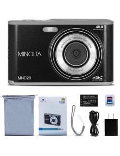 Cámara Digital Minolta MND23-BK 48MP 4K LCD 2.8" Zoom 16X 2