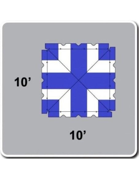 Carpa Superior 10x10 Pies TentandTable Vinilo 16oz Azul/Blanco Carpa Superior 10x10 Pies TentandTable Vinilo 16oz Azul/Blanco