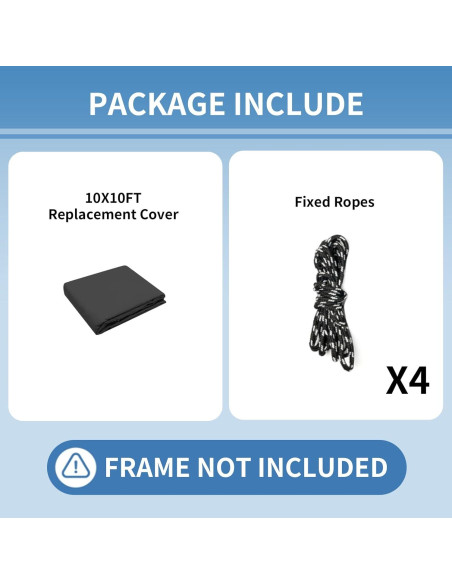 Tapa de Reemplazo Carpa Plegable GOTRUTH 10x10 Pies Impermeable Tapa de Reemplazo Carpa Plegable GOTRUTH 10x10 Pies Impermeable