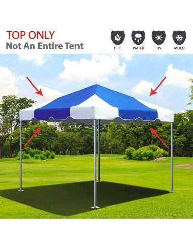 Carpa Superior 10x10 Pies TentandTable Vinilo 16oz Azul/Blanco
