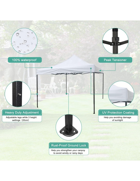Carpa Plegable 3.05x3.05m Ckofgdsue Blanca para Eventos Carpa Plegable 3.05x3.05m Ckofgdsue Blanca para Eventos
