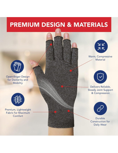Guantes de Compresión Dr. Arthritis para Artritis - Gris M