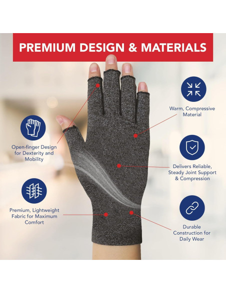 Guantes de Compresión Dr. Arthritis para Artritis - Gris M Guantes de Compresión Dr. Arthritis para Artritis - Gris M