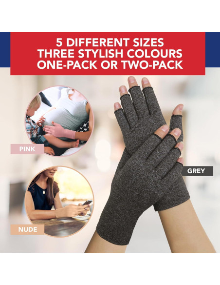 Guantes de Compresión Dr. Arthritis para Artritis - Gris M Guantes de Compresión Dr. Arthritis para Artritis - Gris M