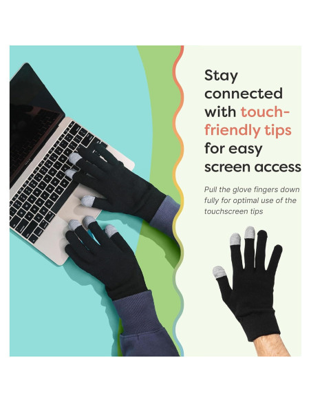 Guantes Hidratantes ZenToes para Manos Secas - Grande, Algodón Negro Guantes Hidratantes ZenToes para Manos Secas - Grande, Algodón Negro