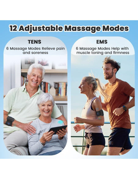 Estimulador Muscular Inalámbrico TENS EMS - 12 Modos, Control App Estimulador Muscular Inalámbrico TENS EMS - 12 Modos, Control App
