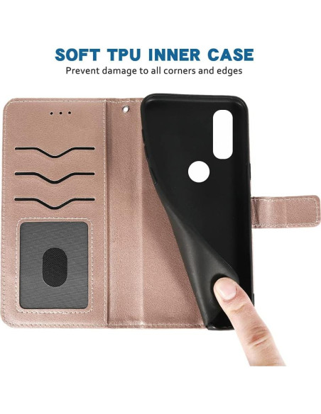 Funda Cartera Huawei Y9 Prime 2019 Oro Rosa con Soporte Funda Cartera Huawei Y9 Prime 2019 Oro Rosa con Soporte
