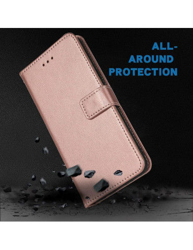 Funda Cartera Huawei Y9 Prime 2019 Oro Rosa con Soporte