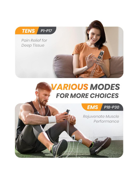 Estimulador Muscular TENS EMS AVCOO Portátil 30 Modos 12 Almohadillas Estimulador Muscular TENS EMS AVCOO Portátil 30 Modos 12 Almohadillas