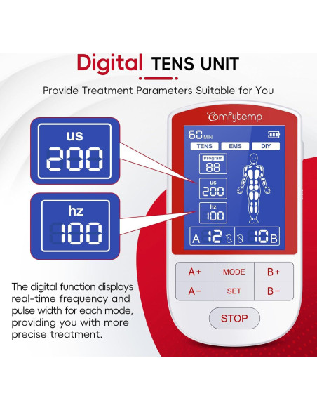 Estimulador Muscular TENS Comfytemp K6155 con 20 Modos Estimulador Muscular TENS Comfytemp K6155 con 20 Modos