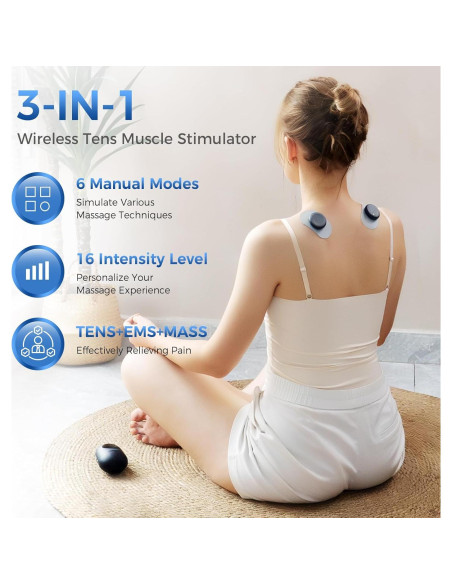Unidad TENS Inalámbrica KingPavonini U8PRO, Estimulador Muscular 6 Modos Unidad TENS Inalámbrica KingPavonini U8PRO, Estimulador Muscular 6 Modos