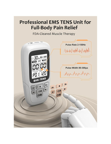 Máquina Estimuladora Muscular TENS EMS BHK-TENS 24 Modos