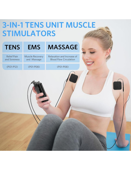 Estimulador Muscular TENS EMS DONGGUAN 3-en-1 28 Modos Estimulador Muscular TENS EMS DONGGUAN 3-en-1 28 Modos
