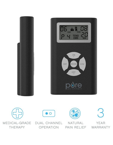 Estimulador Muscular TENS EMS Pure Enrichment PurePulse Duo - 14 Modos