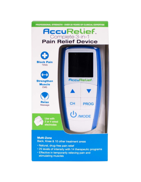 AccuRelief 3-en-1 TENS EMS Masajeador Alivio Dolor AccuRelief 3-en-1 TENS EMS Masajeador Alivio Dolor