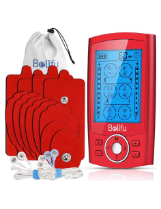 Unidad TENS Belifu Doble Canal con 12 Almohadillas y 24 Modos
