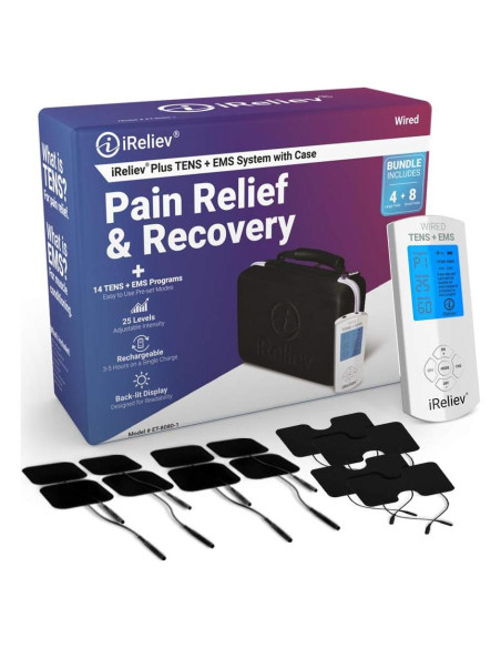 Sistema de Alivio del Dolor iReliev TENS + EMS Recargable Sistema de Alivio del Dolor iReliev TENS + EMS Recargable