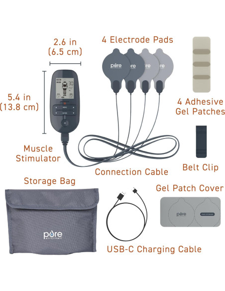 Estimulador Muscular TENS EMS Pure Enrichment PurePulse Trio Estimulador Muscular TENS EMS Pure Enrichment PurePulse Trio