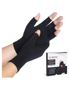 Guantes de Compresión para Artritis Unisex Negro Pequeño