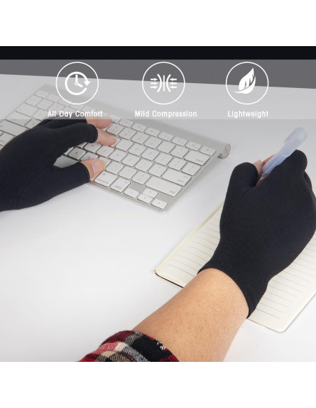 Guantes de Compresión para Artritis Unisex Negro Pequeño Guantes de Compresión para Artritis Unisex Negro Pequeño