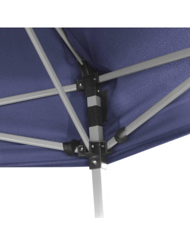 Gazebo Hexagonal QJBSAVVA 3.6m x 3.1m Azul Oscuro con Paredes de Malla