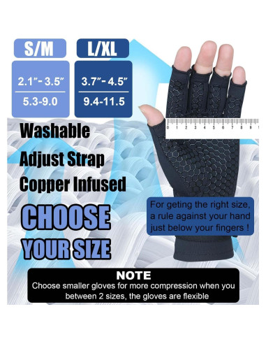 Guantes de Compresión de Cobre Gorbgle para Artritis - 2 Pares