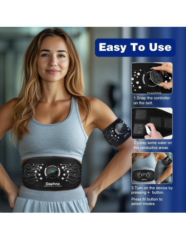 Estimulador Muscular Abdominal Daphne - 10 Modos, Ajustable