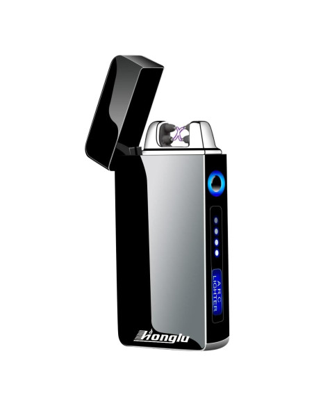 Encendedor Eléctrico Recargable USB Doble Arco Honglu - Negro Encendedor Eléctrico Recargable USB Doble Arco Honglu - Negro