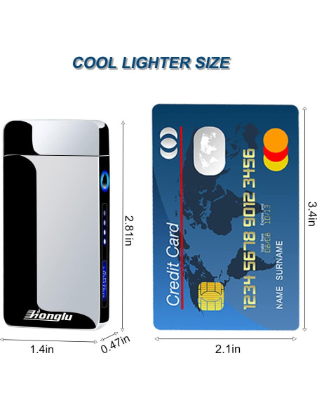 Encendedor Eléctrico Recargable USB Doble Arco Honglu - Negro Encendedor Eléctrico Recargable USB Doble Arco Honglu - Negro