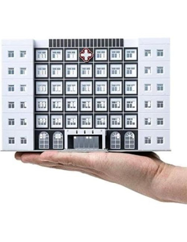 Modelo de Edificio Hospitalario 1:150 EatingBiting Blanco 21x6x14cm