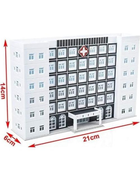 Modelo de Edificio Hospitalario 1:150 EatingBiting Blanco 21x6x14cm Modelo de Edificio Hospitalario 1:150 EatingBiting Blanco 21x6x14cm