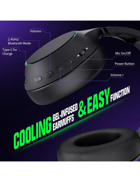 Auriculares Inalámbricos YPBDAN X4 para Juegos - 70H, Bluetooth 5.3 Auriculares Inalámbricos YPBDAN X4 para Juegos - 70H, Bluetooth 5.3