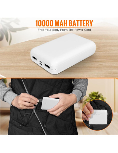 Manta Térmica Eléctrica Girasol 10000mAh Grande Negra