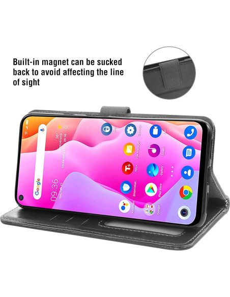 Funda de Cuero Asuwish para TCL 10L / 10 Lite con Protector Funda de Cuero Asuwish para TCL 10L / 10 Lite con Protector