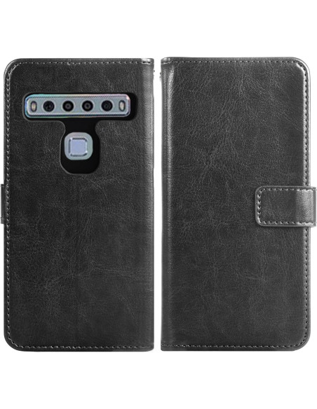 Funda de Cuero Asuwish para TCL 10L / 10 Lite con Protector Funda de Cuero Asuwish para TCL 10L / 10 Lite con Protector