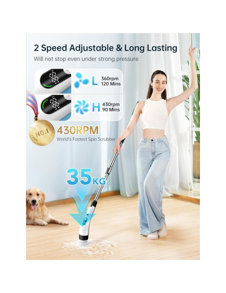 Limpiador Eléctrico de Espín Vaxbree IPX7 8 Cabezas 120 Min Limpiador Eléctrico de Espín Vaxbree IPX7 8 Cabezas 120 Min