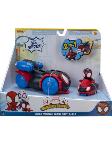 Vehículo 2-en-1 Quick Shot Marvel Spidey Miles Morales
