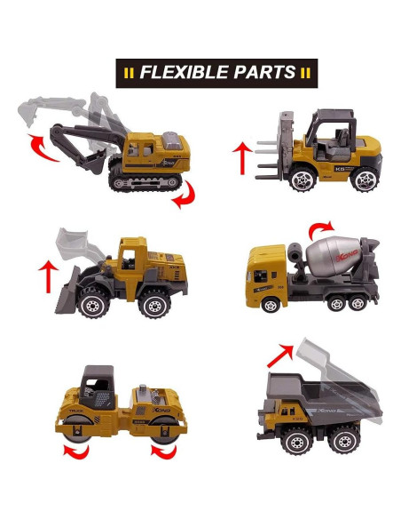 Juego de Vehículos de Construcción KEXIAO - 6 Piezas para Niños Juego de Vehículos de Construcción KEXIAO - 6 Piezas para Niños