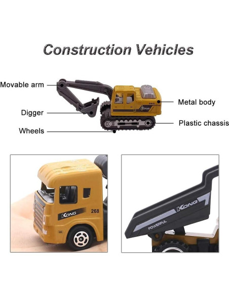 Juego de Vehículos de Construcción KEXIAO - 6 Piezas para Niños Juego de Vehículos de Construcción KEXIAO - 6 Piezas para Niños